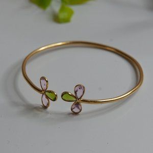 Gold Plated Floral Bohemian Bracelet For Summer Parties